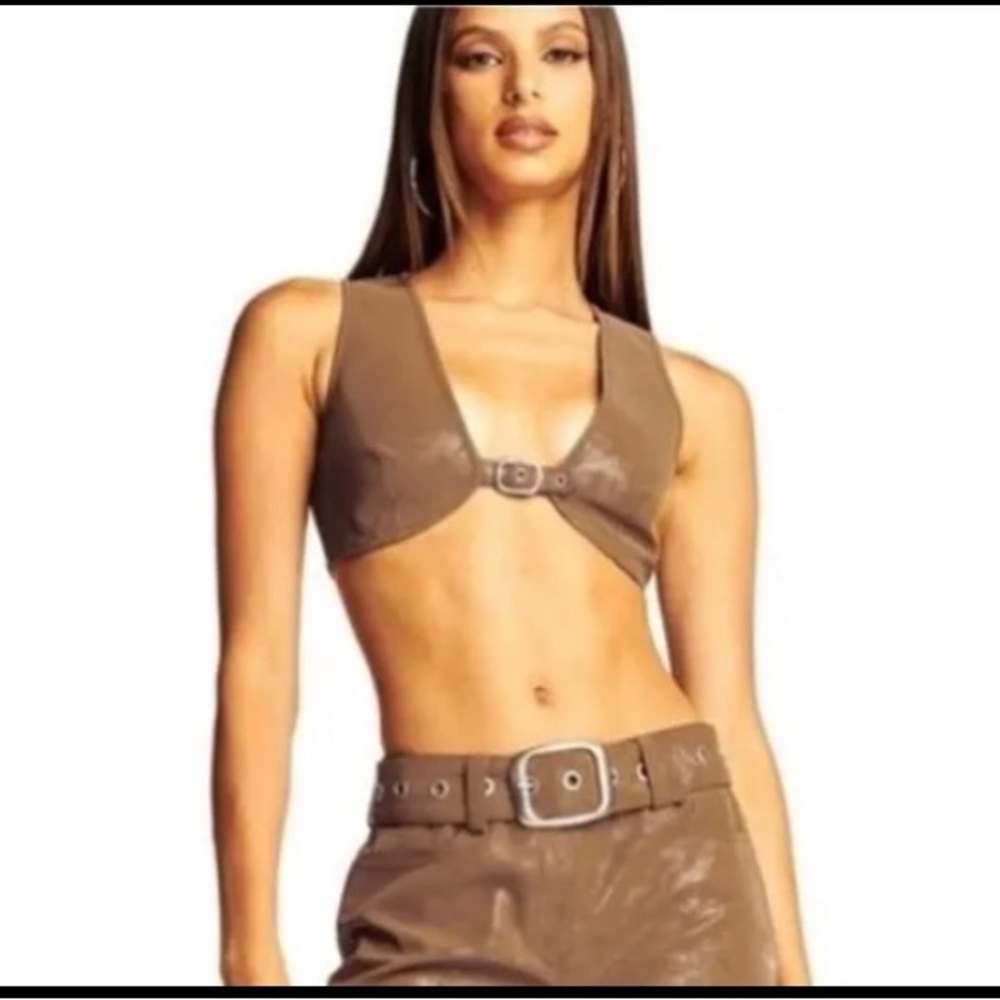 I.AM.GIA | Natali Faux Leather Cropped Vest